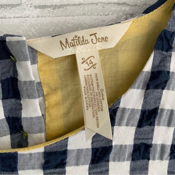 Matilda Jane Enchanted Garden Gingham and Giggles Textured Dress Size 14 - Picture 10 of 15